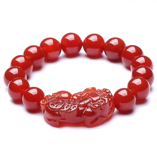 Red Agate Pixiu Bracelet - Preserve Wealth